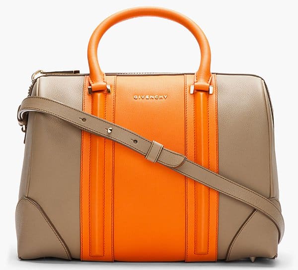 Givenchy Lucrezia Colorblock Brown-Orange Satchel Bag