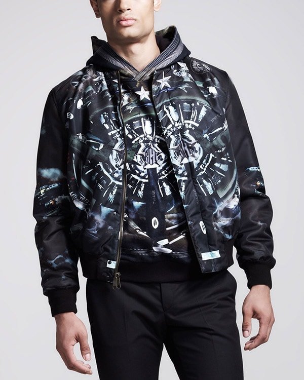 Givenchy Plane-Print Reversible Bomber Jacket