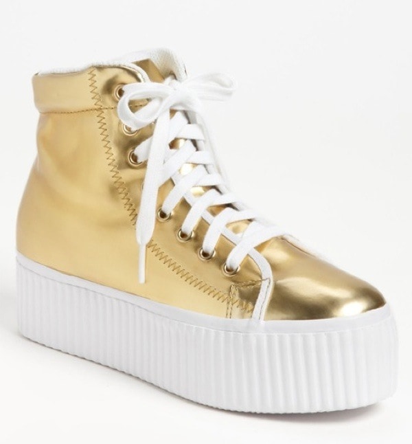 Jeffrey Campbell 'Hiya' Sneaker in Gold, $79.95