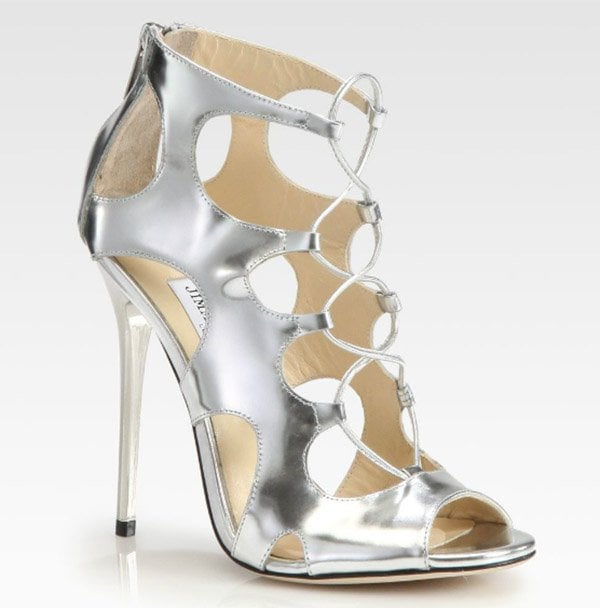 Jimmy Choo Diffuse Sandals in Metallic Silver