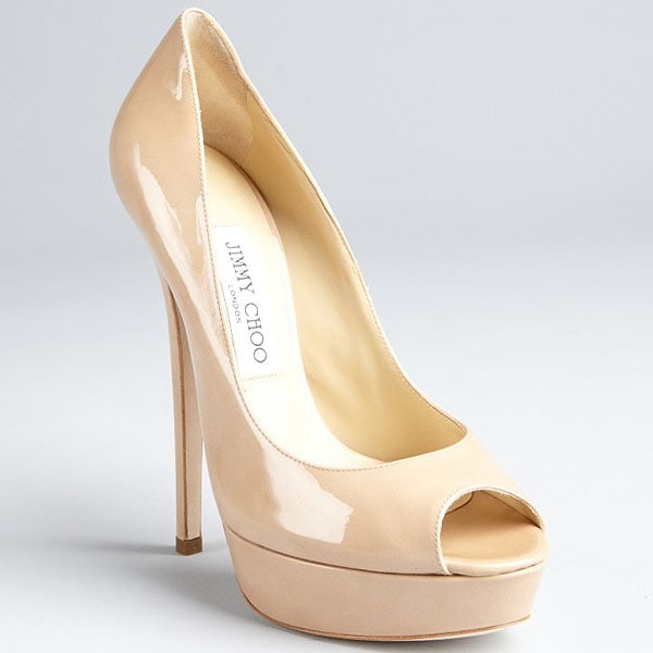 Jimmy Choo "Vibe" Peep-Toe Platform Pumps