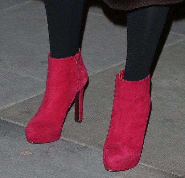 Jo Wood wears red boots at the Rodial Beautiful Awards at St Martins Lane Hotel