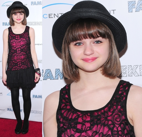 Joey King stays age-appropriate on the red carpet in a pink-and-black ensemble