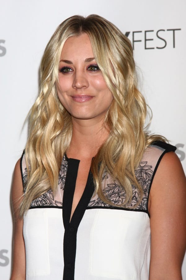 Actress Kaley Cuoco shines in a chic black and white ensemble at The Paley Center For Media's PaleyFest 2013