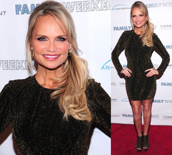 Kristin Chenoweth wears a side pony and Torn dress on the red carpet