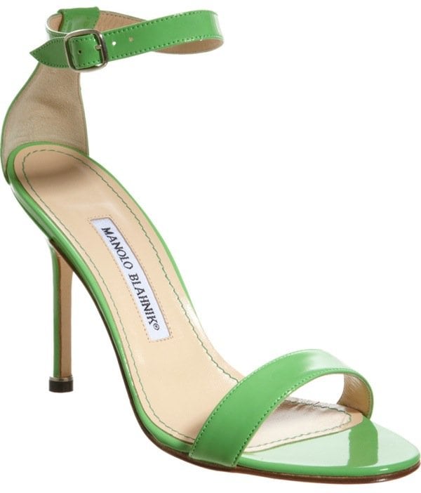 Manolo Blahnik "Chaos" Sandals in Green