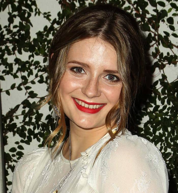 Mischa Barton center parts her hair for the Fire and Ice Gala Benefiting Fresh2o