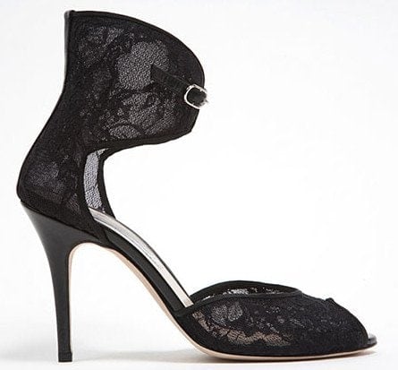 Black Lace Monique Lhuillier High Heels