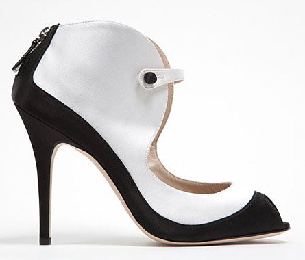 Black and White Monique Lhuillier High Heels