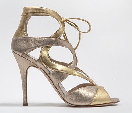 Gold Metallic Monique Lhuillier High Heels