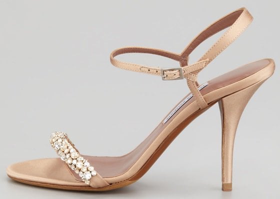 Tabitha Simmons Deon Crystal Strap Satin Sandals