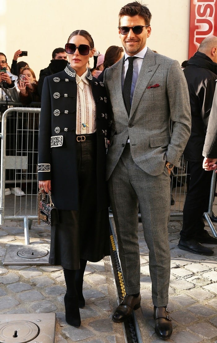 Olivia Palermo and Johannes Huebl attend the Christian Dior Haute Couture Spring/Summer 2019 show