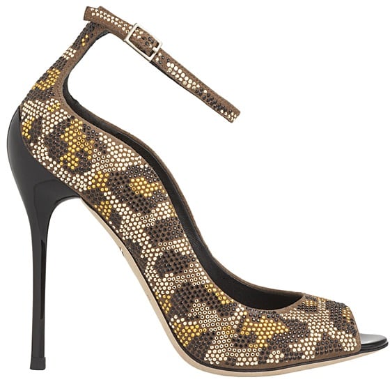 B Brian Atwood "Leida" Pumps in Leopard Studs on Suede