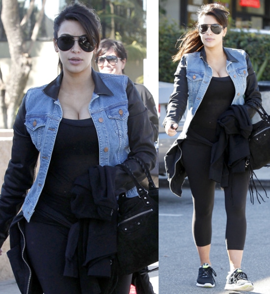Kim Kardashian showing off her cleavage as she leaves Jinky's Cafe in Sherman Oaks