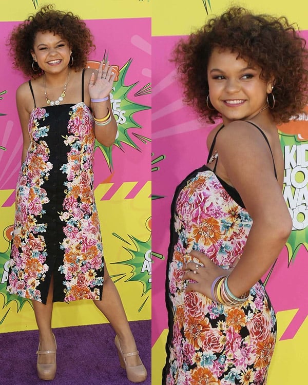 Rachel Crow wears a button-down dress at Nickelodeon's 26th Annual Kids' Choice Awards