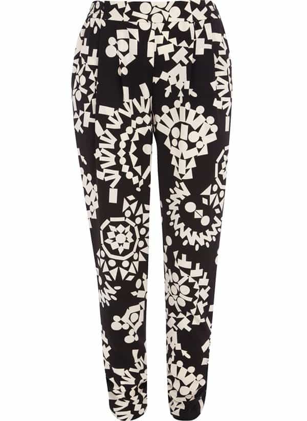 River Island Black-and-White Tribal-Print Trousers