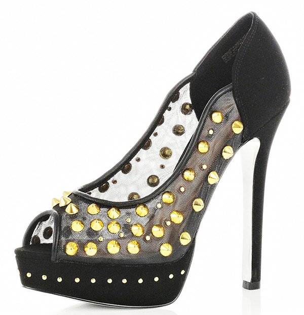 River Island Studded Peep-Toe Pumps