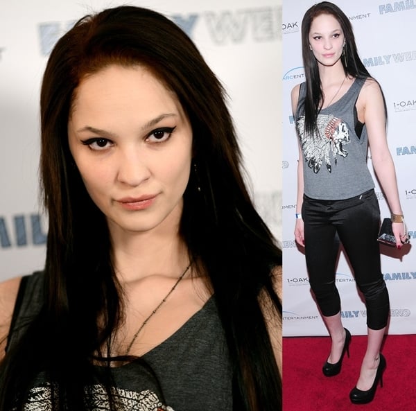 Ruby Modine goes ultra-casual on the red carpet in capris and a printed tank top