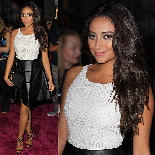 Shay Mitchell's incredible legs at the 'Spring Breakers' premiere held at ArcLight Cinemas in Hollywood on March 14, 2013