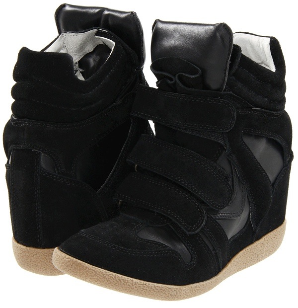 Steve Madden "Hilight" Wedge Sneakers in Black