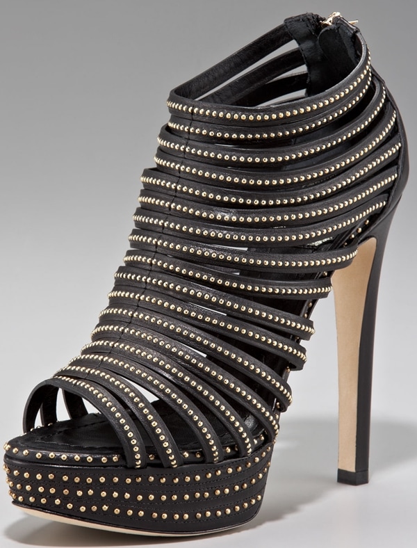 Christian Dior Black Studded Caged Heels