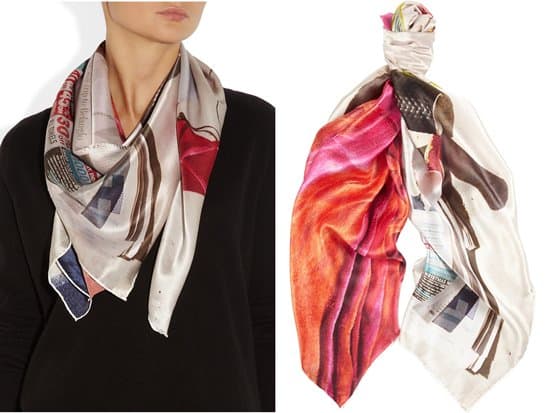 Temps des Rêves Bondi Summer printed silk-satin scarf