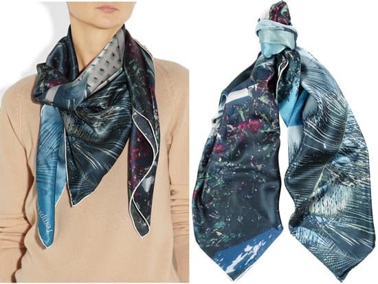 Temps des Rêves Harbour Island printed silk-satin scarf