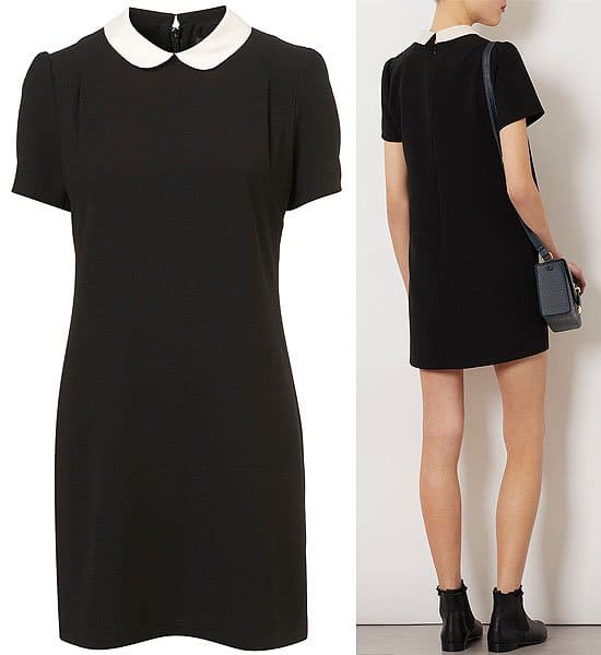 Topshop contrast collar shift dress