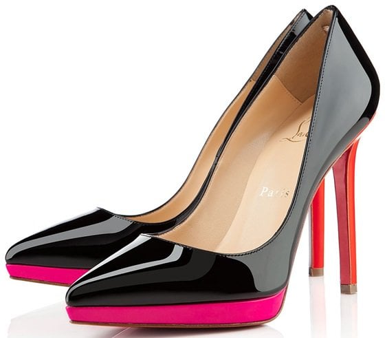 Christian Louboutin "Pigalle Plato" Pumps in Black/Rose Matador