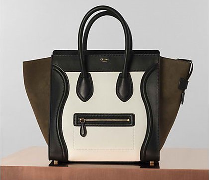 Celine Luggage Multicolor in Smooth Calfskin White & Khaki