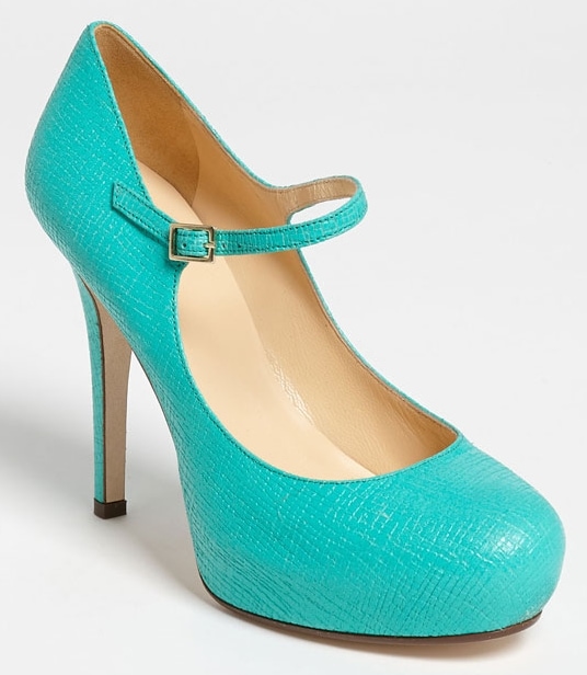 The crosshatched blue Mary Jane pumps are fun shoes for any outfit from skirts to jeans.