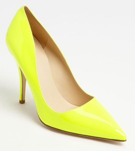 This pointy patent pump features a classic shape that comes in six colors, such as fluorescent yellow and sea foam.