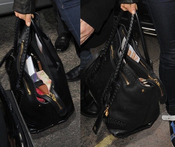 Mila Kunis and her chaotic Alexander McQueen medium folk tote