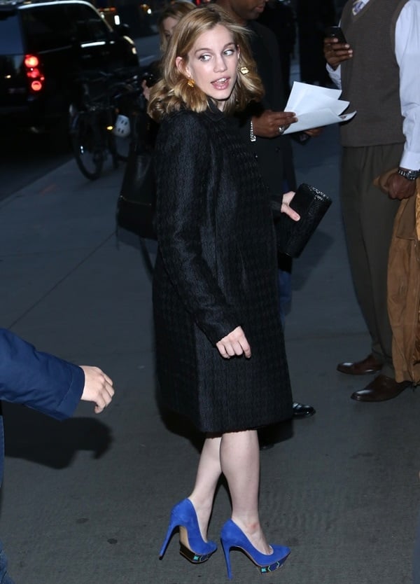 Anna Chlumsky wears her hair down at the New York premiere of "The Company You Keep"