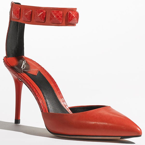 B Brian Atwood "Mercada" Studded Ankle-Strap Pumps
