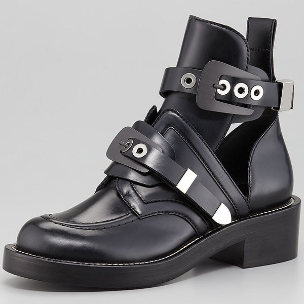 Balenciaga Cutout Buckled Booties