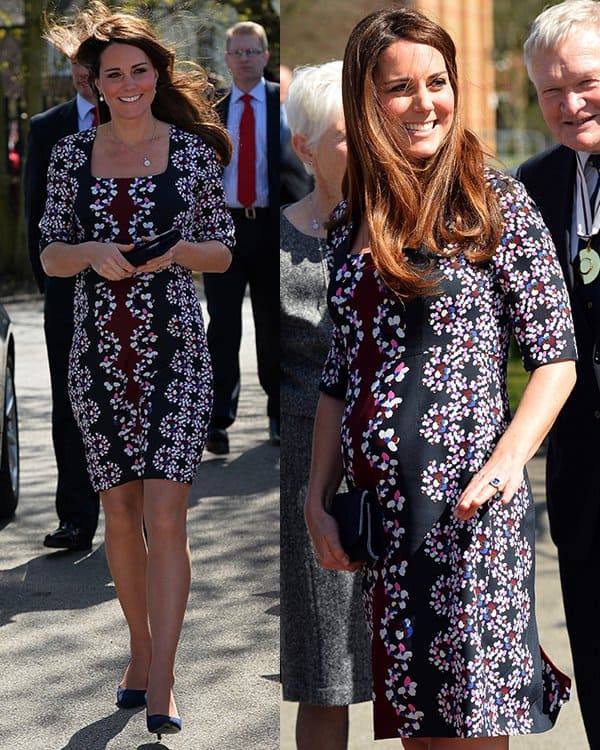 Catherine, Duchess of Cambridge, radiates warmth and elegance upon her arrival at The Willows Primary School in Manchester, showcasing her commitment to education and community engagement on a sunny April 23, 2013