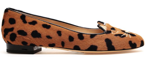 Charlotte Olympia Leopard-Print Kitty Flats