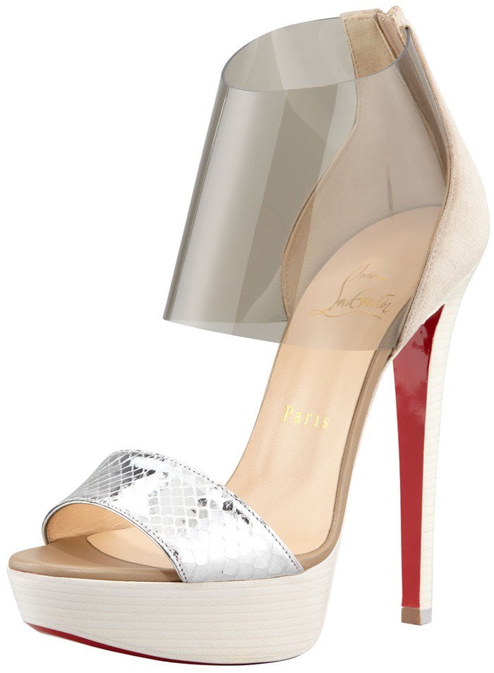 Christian Louboutin Dufoura Open-Toe Red Sole Bootie