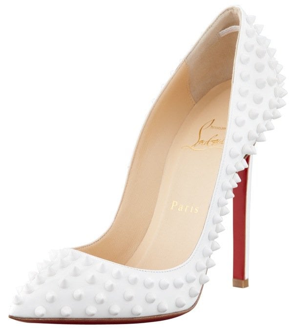 Christian Louboutin Pigalle Spiked Patent Red Sole Pump, $1195