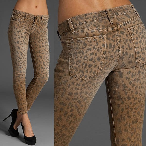 Spotlight on Style: Current/Elliott's 'The Stiletto' skinny jeans in a versatile camel leopard print, effortlessly blending luxury with everyday wear