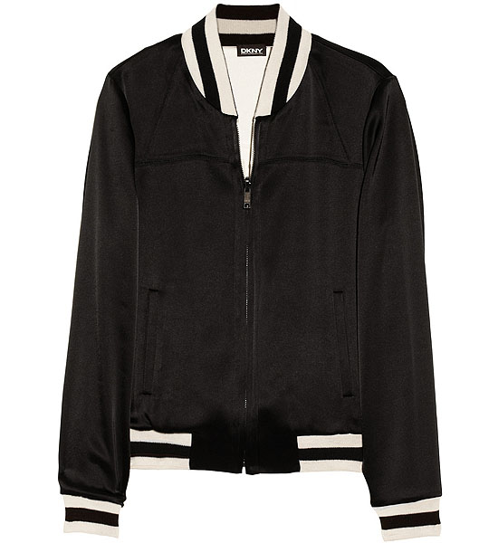 DKNY Reversible Satin Varsity Jacket