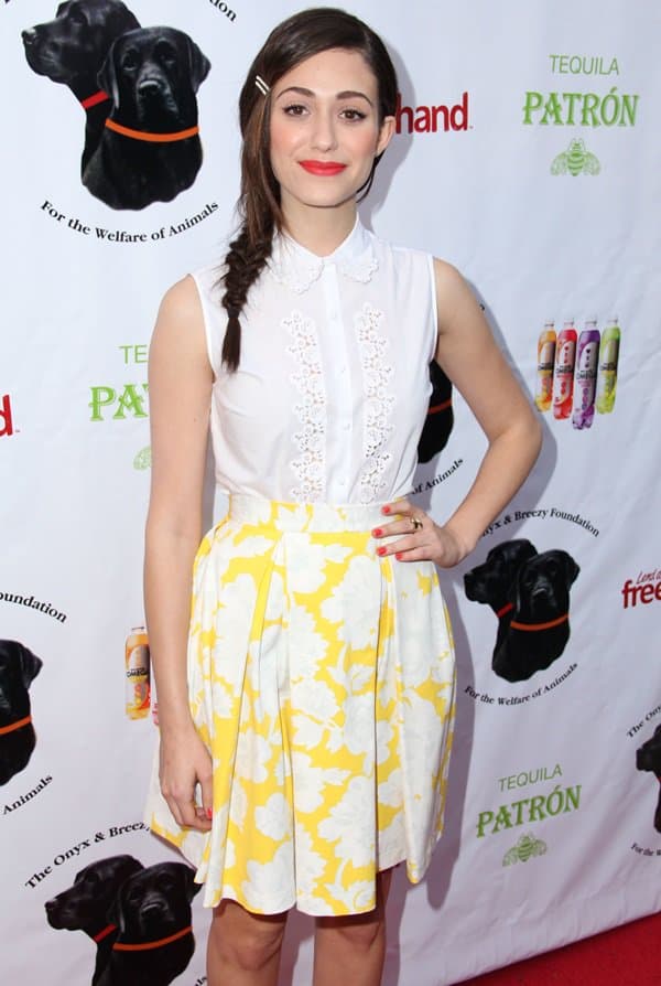 Captured at the Saving Tails Fundraiser in Los Angeles on April 13, 2013, Emmy Rossum shines in a spring-ready ensemble, highlighting the event's commitment to animal welfare
