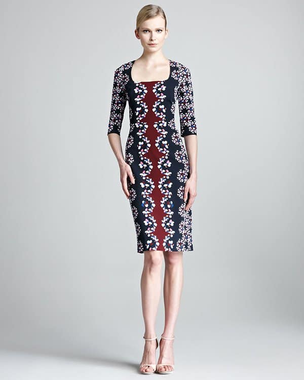 Erdem Sophia Printed Half-Sleeve Dress