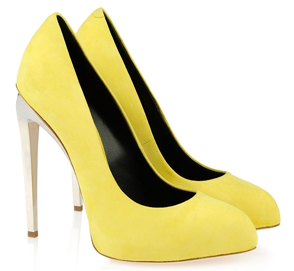 Giuseppe Zanotti Spring 2013 Suede Pumps in Yellow