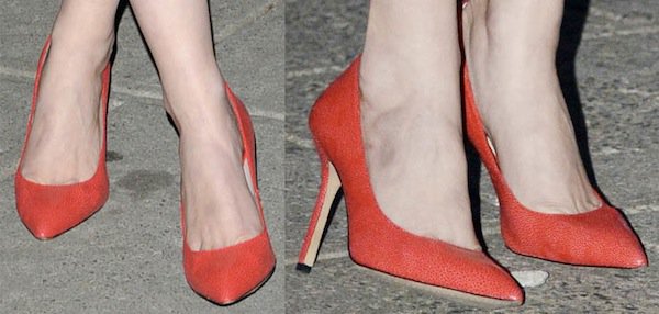 Gretchen Mol in red patent leather pumps for the Vanity Fair 2013 Tribeca Film Festival Party on April 17, 2013