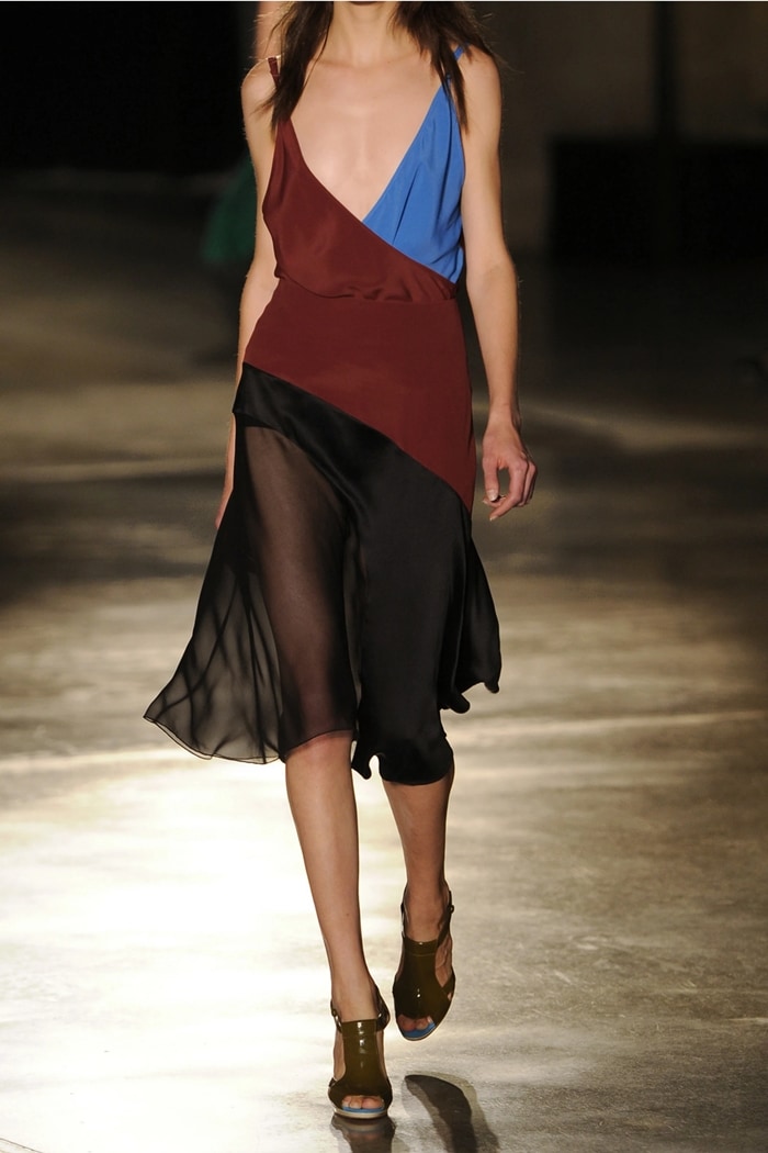 Jonathan Saunders' burgundy and blue wrap-effect camisole is crafted from beautifully fluid crepe