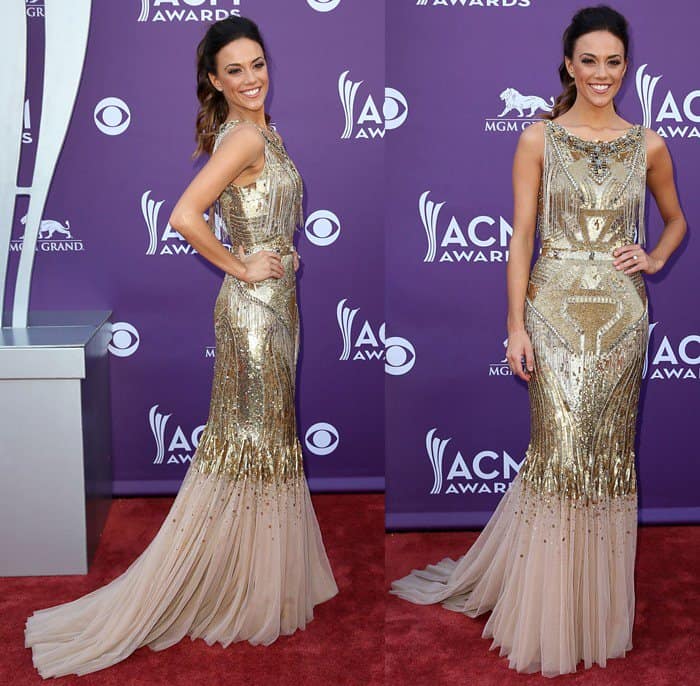 Jana Kramer makes a stylish statement at the 48th Annual ACM Awards in Las Vegas, showcasing her flair for fashion on April 7, 2013