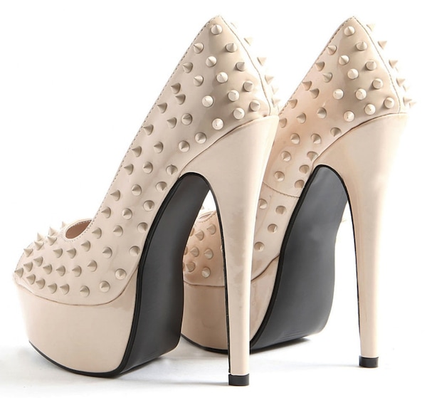 Janae Spiked Peep Toe Heels