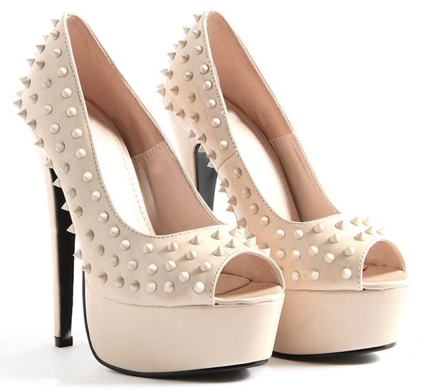 Janae Spiked Peep Toe Heels